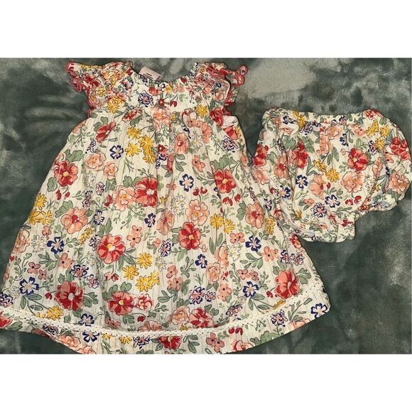 Sincerely Jules Girl dress with under pants bloomers floral infant 6-9 months - Picture 3 of 7
